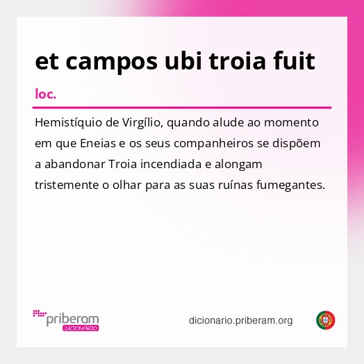 Significado de et campos ubi troia fuit
